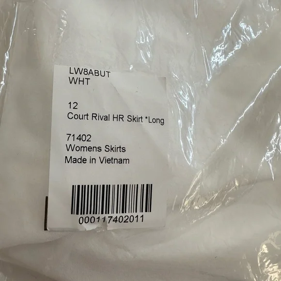 Lululemon NEW Court Rival High-Rise Skirt Sz 12 *Long* White - Picture 4 of 7